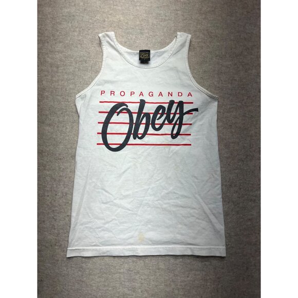 Obey Tops - Obey Propaganda White Streetwear Tank Top Size Women's Large